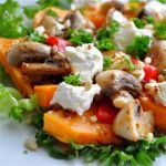 Салат с грибами, тыквой и фетой