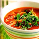 Томатный крем-суп с макаронами 