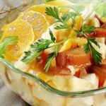Грибной салат с апельсином